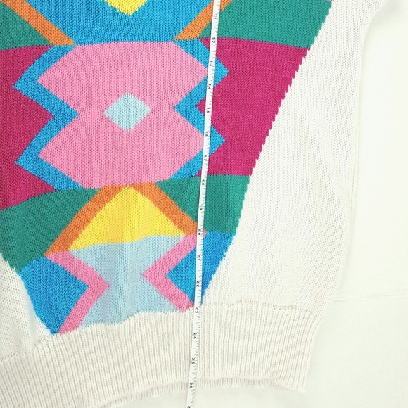 VTG L.A. LADY Tribal Sweater Vest Multi Color - Picture 7 of 8